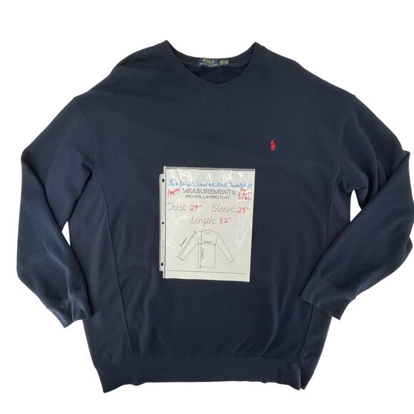 Polo Ralph Lauren Men's Sweatshirt, Navy With Red Pony, Sz. 2XLT 2TGL Preppy - Picture 6 of 6